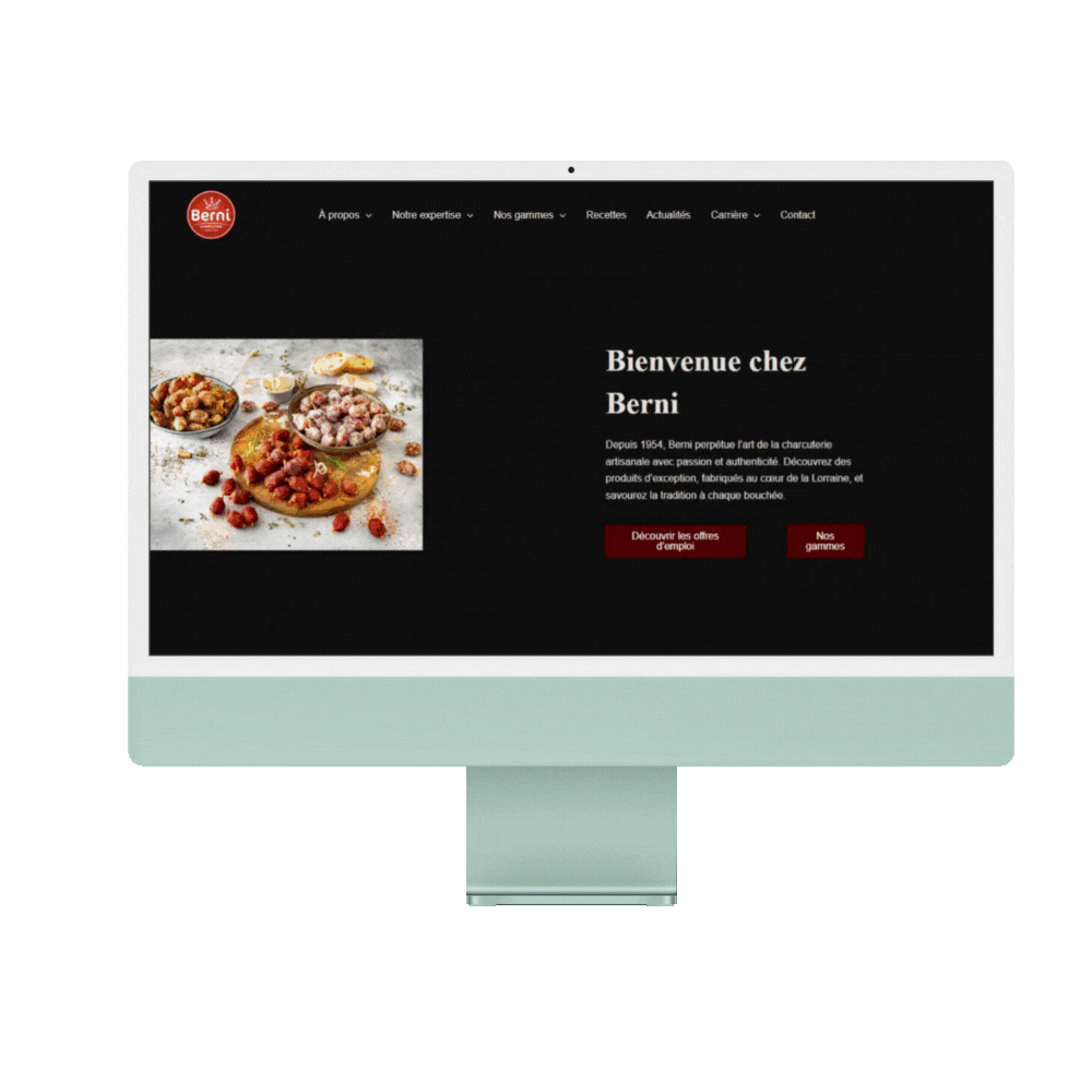 Site web berni.fr crée par Webisalize Verdun